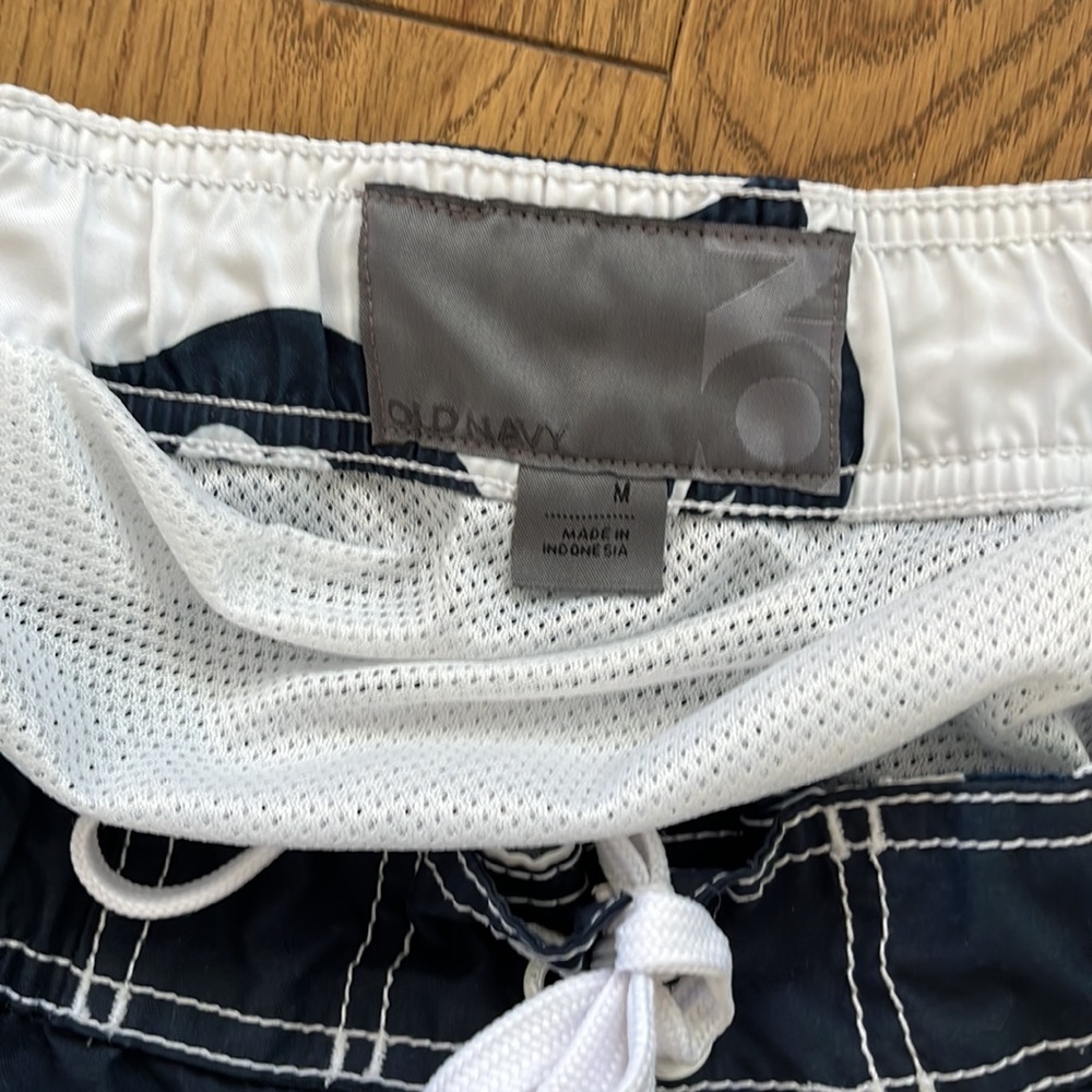 Blue With White Stripes Old Navy Swim Trunks - Picture 2 of 3